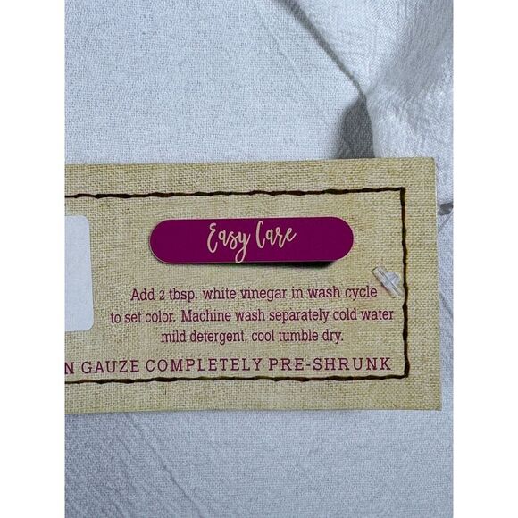 Cottonways Women Top L White Gauze Floral Geo Print Asymmetric Hem Boho NEW - Picture 9 of 9